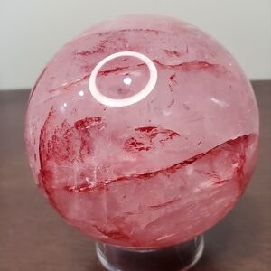 Fire quartz Crystal Sphere Decorative Accent